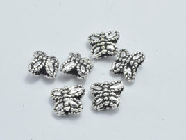8pcs 925 Sterling Silver Beads-Antique Silver, Butterfly, 6x5mm-RainbowBeads