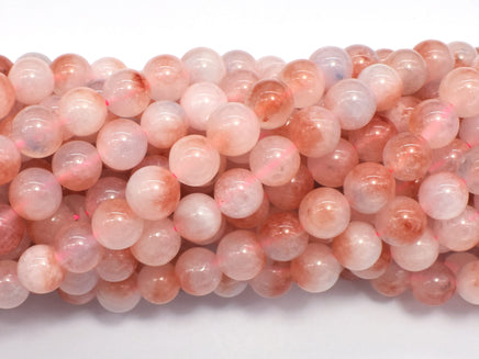 Jade - Peach White 8mm Round-RainbowBeads