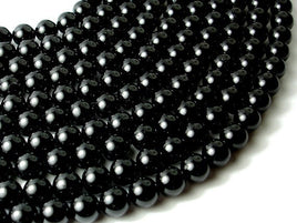 Black Tourmaline Beads, Round, 10mm-RainbowBeads