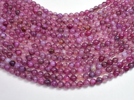 Dragon Vein Agate-Purple 6mm Round-RainbowBeads