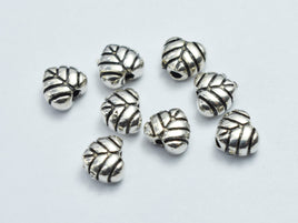 6pcs 925 Sterling Silver Beads-Antique Silver 5x4.3mm Heart-RainbowBeads