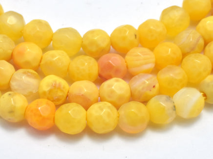 Agate Beads-Yellow, 4mm Faceted Round, 15 Inch-RainbowBeads