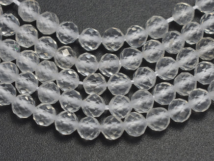 Clear Quartz 3.8mm Micro Faceted Round-RainbowBeads