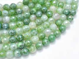Mystic Coated Fire Agate- Green, 8mm Faceted-RainbowBeads
