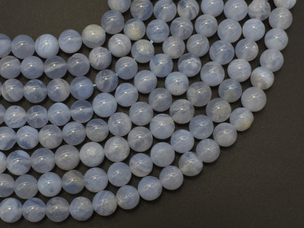 Blue Chalcedony, Blue Lace Agate, 8mm Round-RainbowBeads