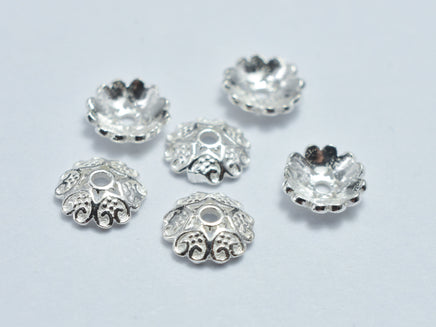 10pcs 925 Sterling Silver Bead Caps, 5.8x1.8mm-RainbowBeads