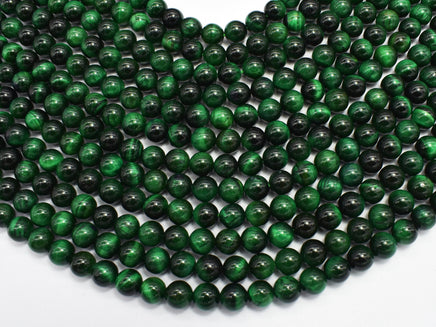 Tiger Eye-Green 8mm Round-Rainbow Beads