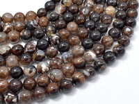 Brown Fire Agate, 8mm Round Beads, 15 Inch-RainbowBeads