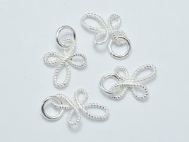 4pcs 925 Sterling Silver Charms, Flower Charms, 13x10mm-RainbowBeads