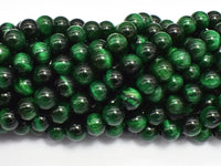 Tiger Eye-Green 8mm Round-Rainbow Beads