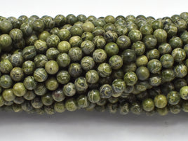 Alligator Skin Jasper, Green Brecciated Jasper, Round, 4mm-RainbowBeads