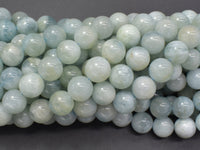 Aquamarine Beads, Round, 10mm-RainbowBeads