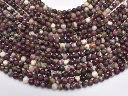 Plum Blossom Tourmaline, 6mm, Round-RainbowBeads