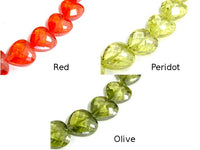 CZ bead, 12 x 12 mm Faceted Heart-RainbowBeads