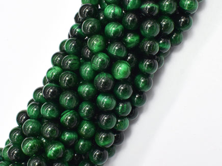 Tiger Eye-Green 8mm Round-Rainbow Beads