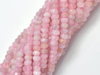 Madagascar Rose Quartz Beads, 4x6mm (3.5x5.5mm) Faceted Rondelle-RainbowBeads
