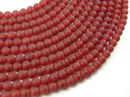 Matte Carnelian Beads, 6mm Round Beads-RainbowBeads