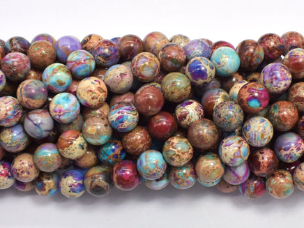 Impression Jasper-Red & Purple 8mm Round-RainbowBeads