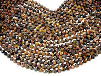 Red Tiger Eye, 8mm Star Cut Faceted Round-RainbowBeads