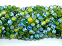 Agate Beads, Blue & Green, 6mm Faceted Round-RainbowBeads