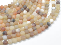 Druzy Agate Beads, Light Gray Geode Agate Beads, 6mm Round Beads-RainbowBeads