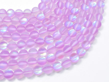 Matte Mystic Aura Quartz-Lavender, 6mm (6.5mm) Round-RainbowBeads