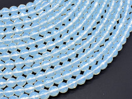 White Opalite Beads, 6 mm Faceted Round Beads-RainbowBeads