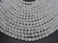 White Jade Beads, Round, 8mm(8.5mm)-RainbowBeads