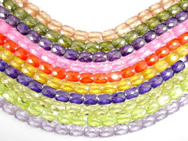 CZ beads, 6 x 8 mm Faceted Rectangle-RainbowBeads