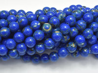 Shell Turquoise Howlite-Dark Blue, 8mm (8.5mm)-RainbowBeads