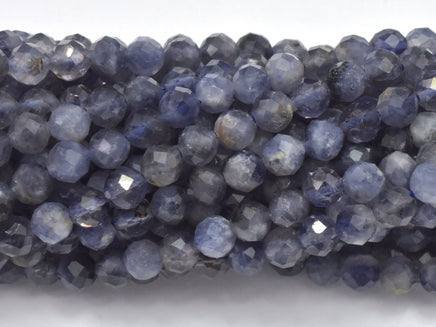 Iolite Beads, 4mm Micro Faceted Round-RainbowBeads