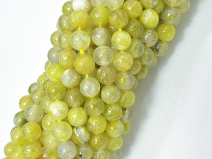 Lemon Matrix Quartz Beads, 6mm (6.4mm) Round Beads-RainbowBeads