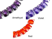 CZ beads, 6 x 9mm Top Drilled Faceted Rectangle-RainbowBeads