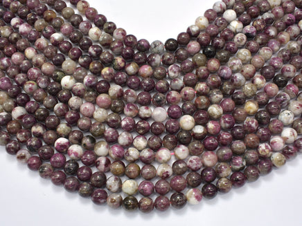 Plum Blossom Tourmaline, 8mm, Round-RainbowBeads