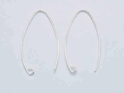 4pcs 925 Sterling Silver Arc Earwire, 20 gauge Earring Hook, 30mm Long-RainbowBeads