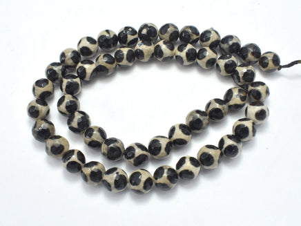 AGATE BEADS, TIBETAN AGATE, 8MM FACETED ROUND-RainbowBeads