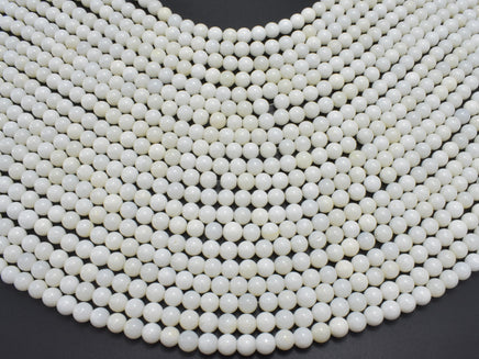 Mother of Pearl Beads, MOP, Creamy White, 6mm Round Beads-RainbowBeads