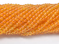Citrine Beads, 4mm (4.4mm) Round Beads-RainbowBeads