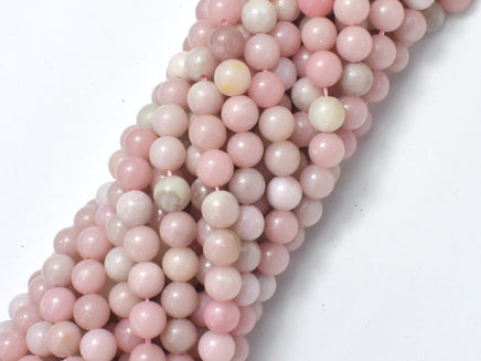Pink Opal, 6mm (6.8mm) Round Beads-RainbowBeads