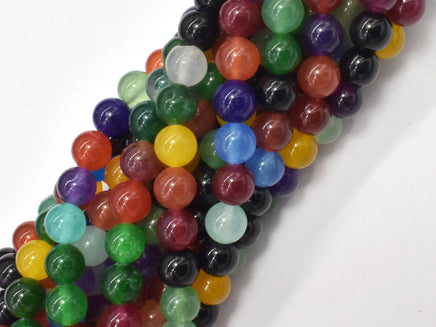 Jade - Multi Color, 8mm Round-RainbowBeads