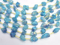 Raw Quartz - AB Coated Sea Blue, Approx. 9x12mm Nugget-RainbowBeads