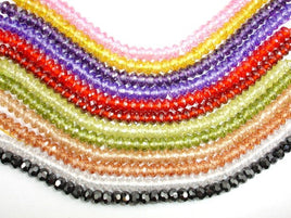 CZ bead, Faceted Rondelle, Approx 3.5 x 6 mm-RainbowBeads