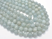 Genuine Aquamarine Beads, Round, 11mm-12mm-RainbowBeads