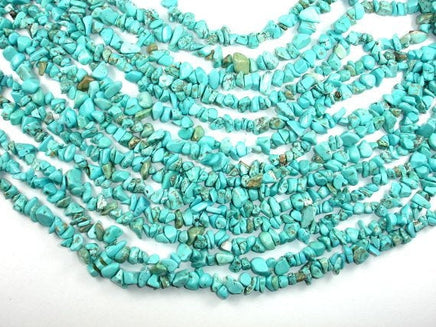 Howlite Turquoise, Chips Bead, Blue, (4-10) mm, 35 Inch-RainbowBeads