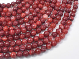 Red Fire Agate, 6mm Round Beads-RainbowBeads