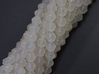 White Agate 8mm Bell Beads, 14 Inch-RainbowBeads