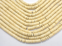 White Howlite Beads, 2.7x 6mm Heishi Beads-RainbowBeads