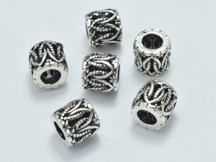 4pcs 925 Sterling Silver Beads-Antique Silver, 5x4.8mm, Tube Beads, Spacer Beads-RainbowBeads