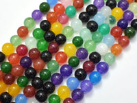 Jade - Multi Color, 8mm Round-RainbowBeads