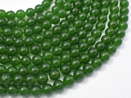 Jade Beads-Green, 8mm (8.3mm) Round Beads-RainbowBeads